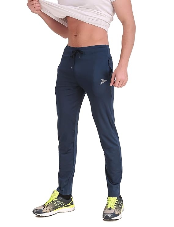 Men's Stretchable Track Pants with 2 Zipper Pockets